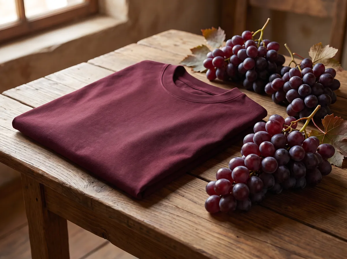 Active Polo in Wine, beside dark grapes