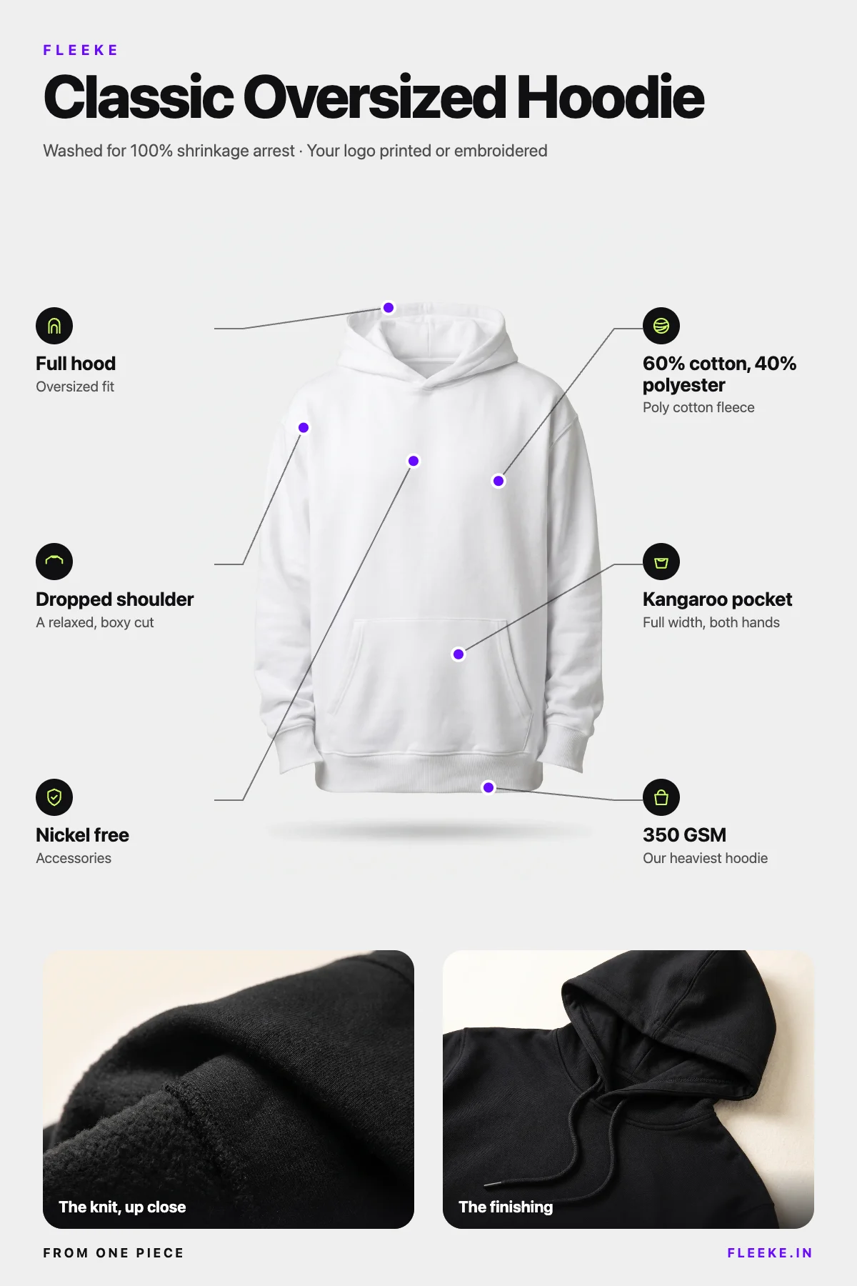 Classic Oversized Hoodie: the fabric, weight, fit and finishing, called out