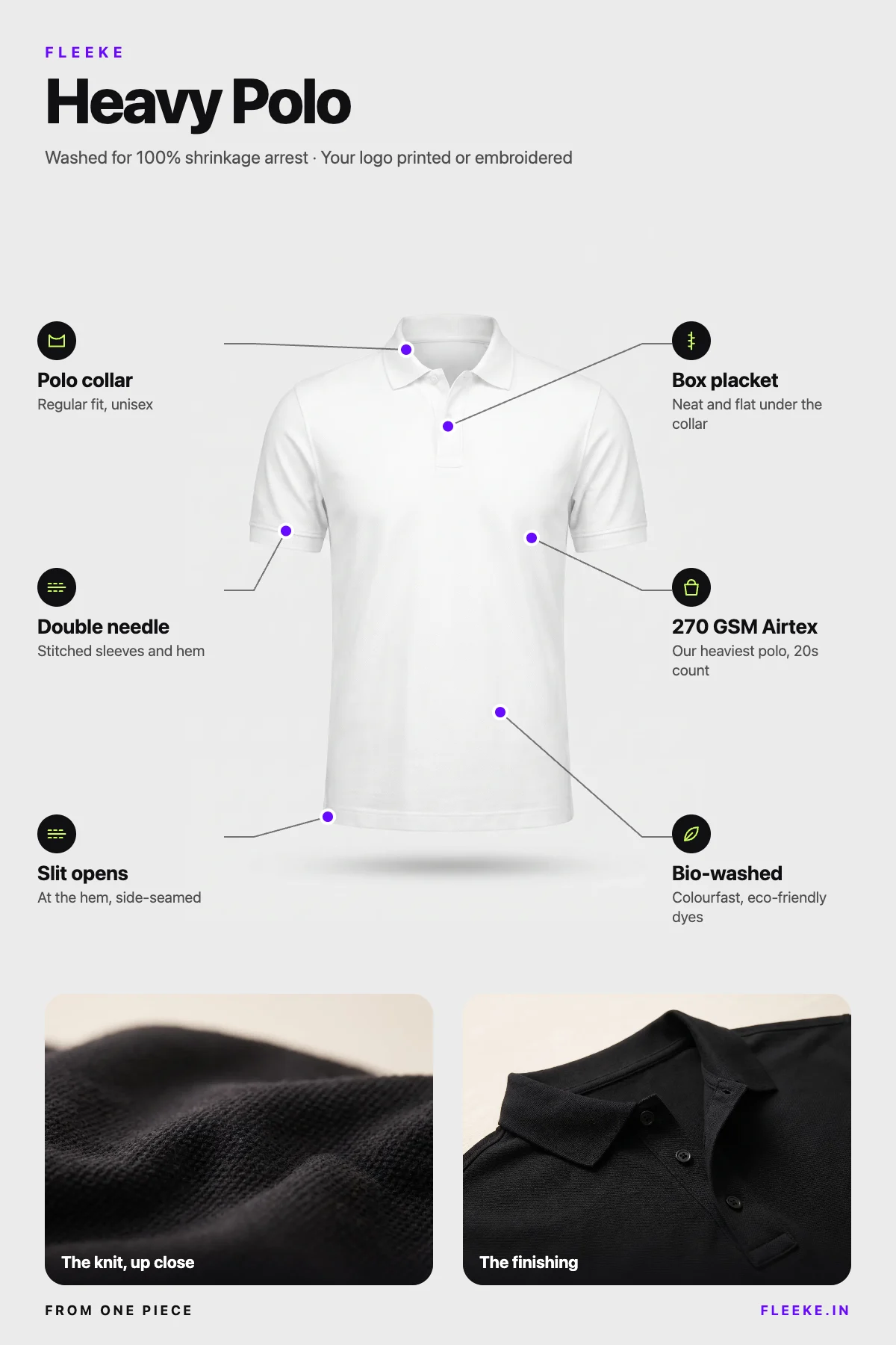 Heavy Polo: the fabric, weight, fit and finishing, called out