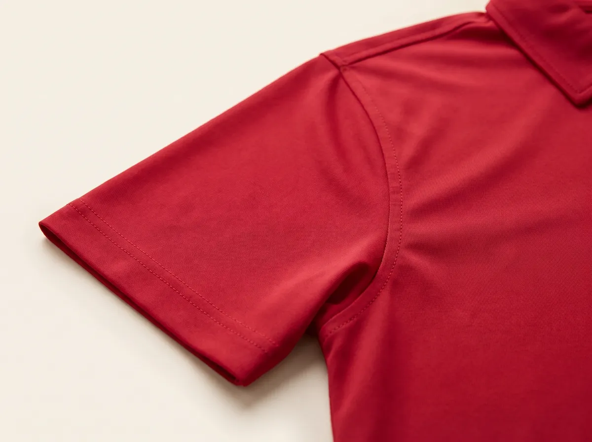 Close-up of the forward shoulder seam