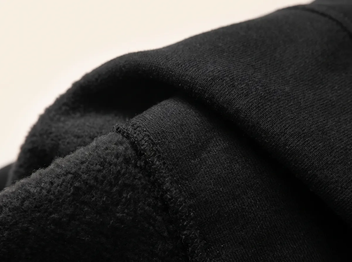 Close-up of the poly cotton fleece
