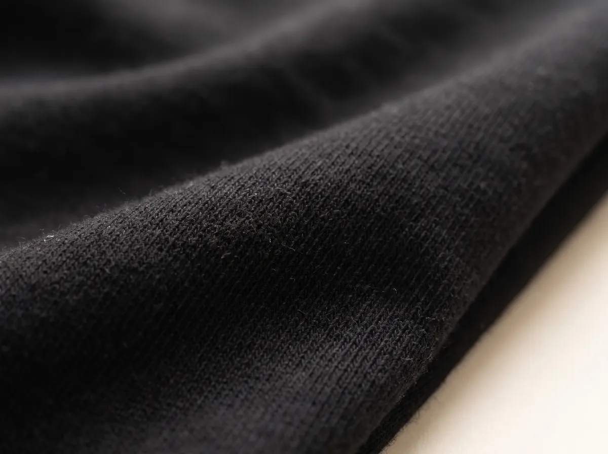 Close-up of the combed cotton single jersey knit