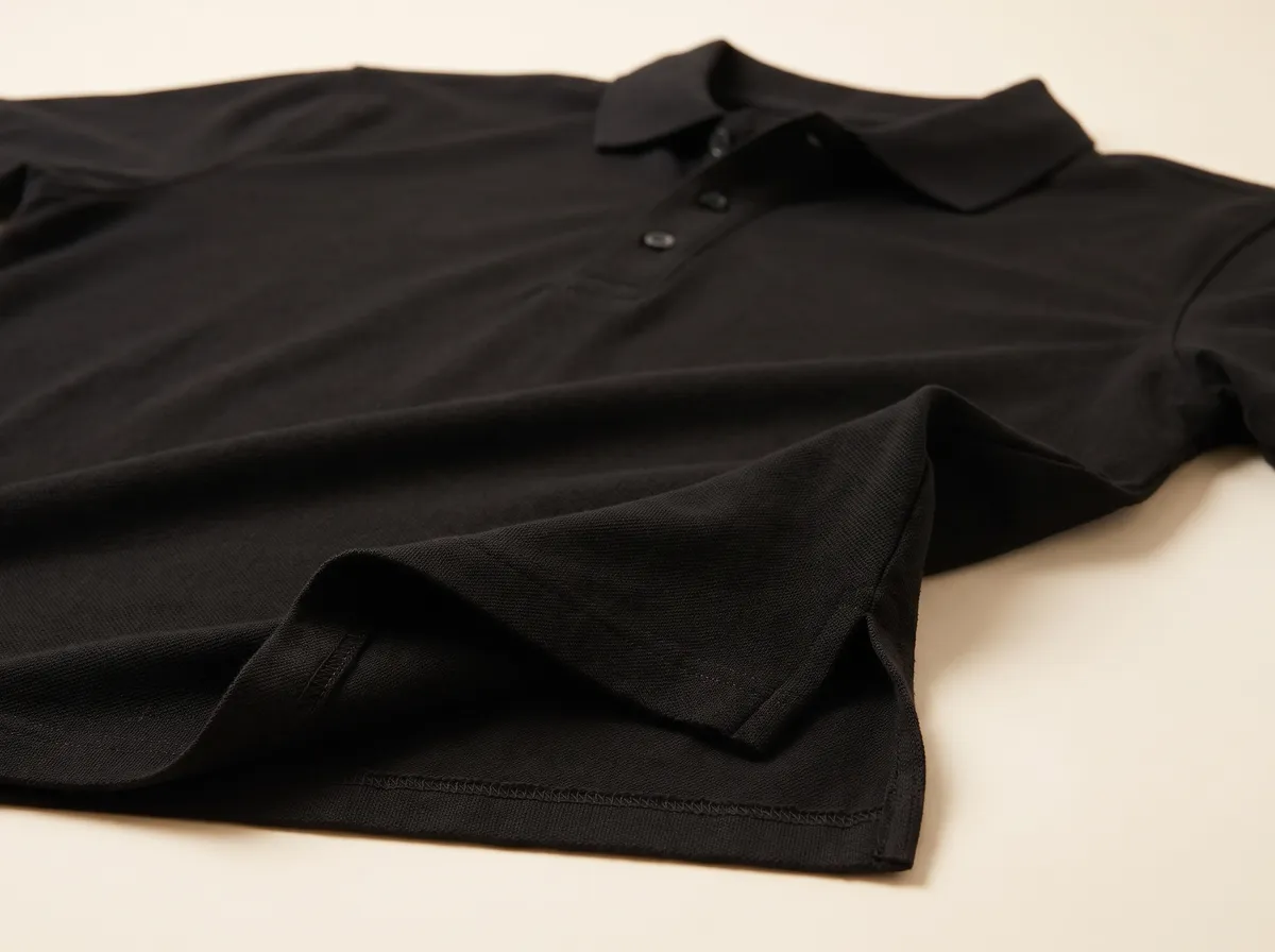 Close-up of the box placket and the side slit