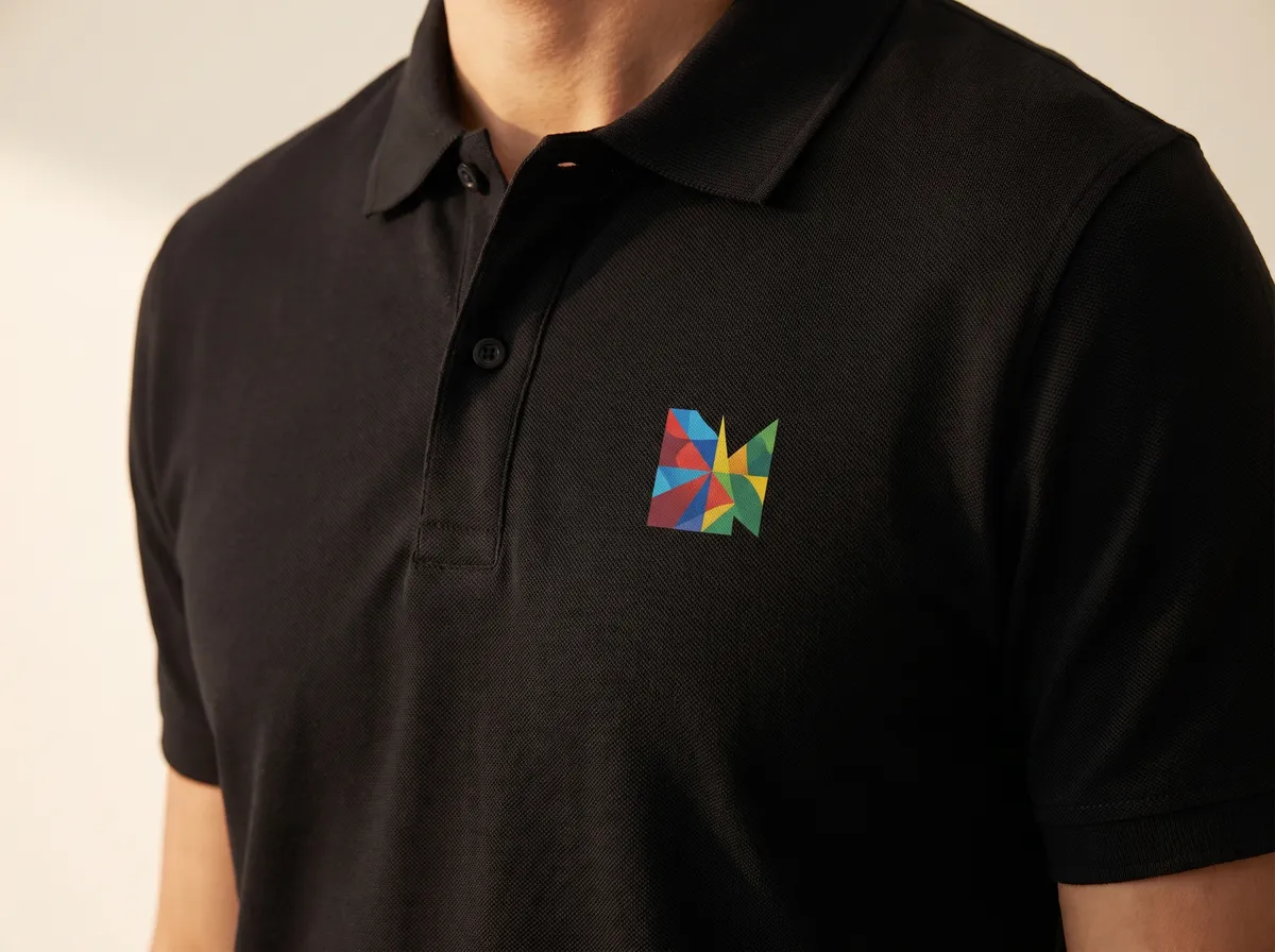A full colour logo printed on the garment