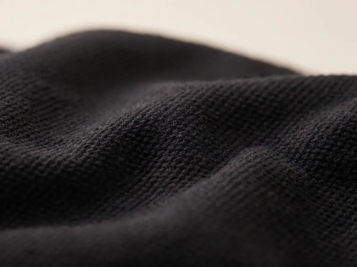 Close-up of the heavy cotton Airtex knit
