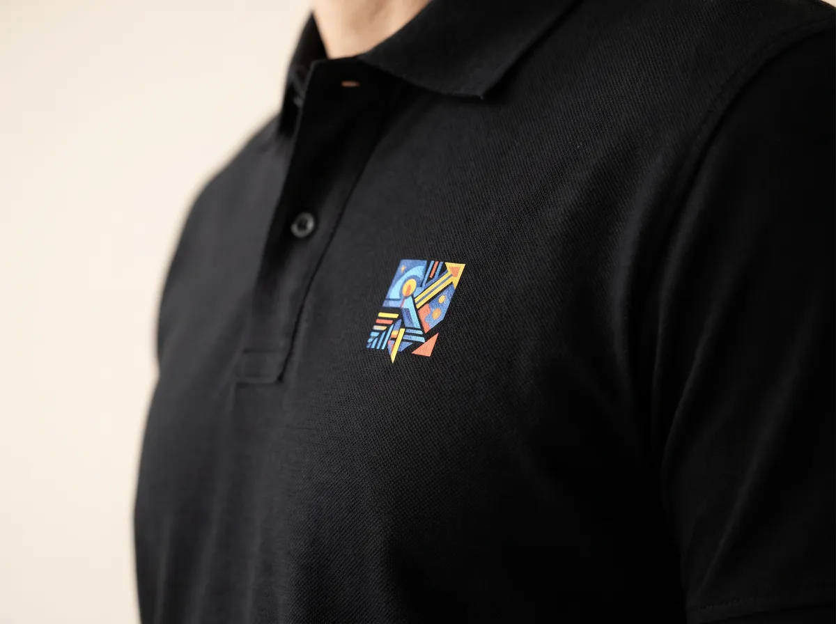 A full colour logo printed on the garment