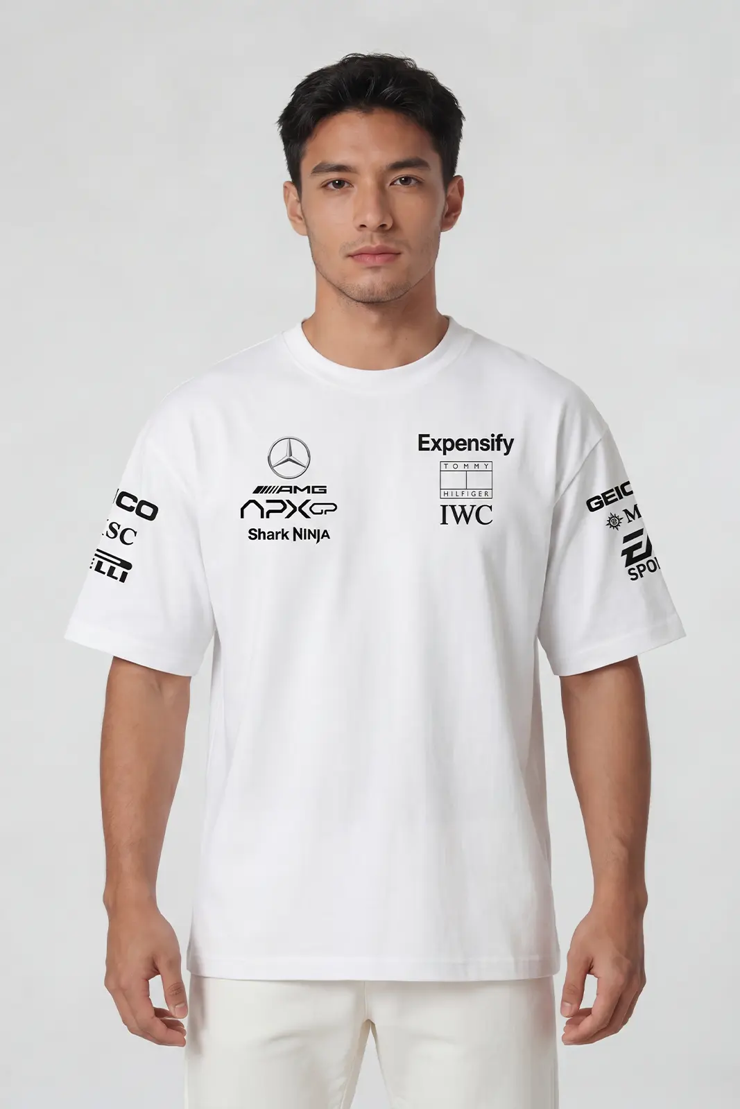 F1 Team Grid Oversized Tee - Mercedes Edition