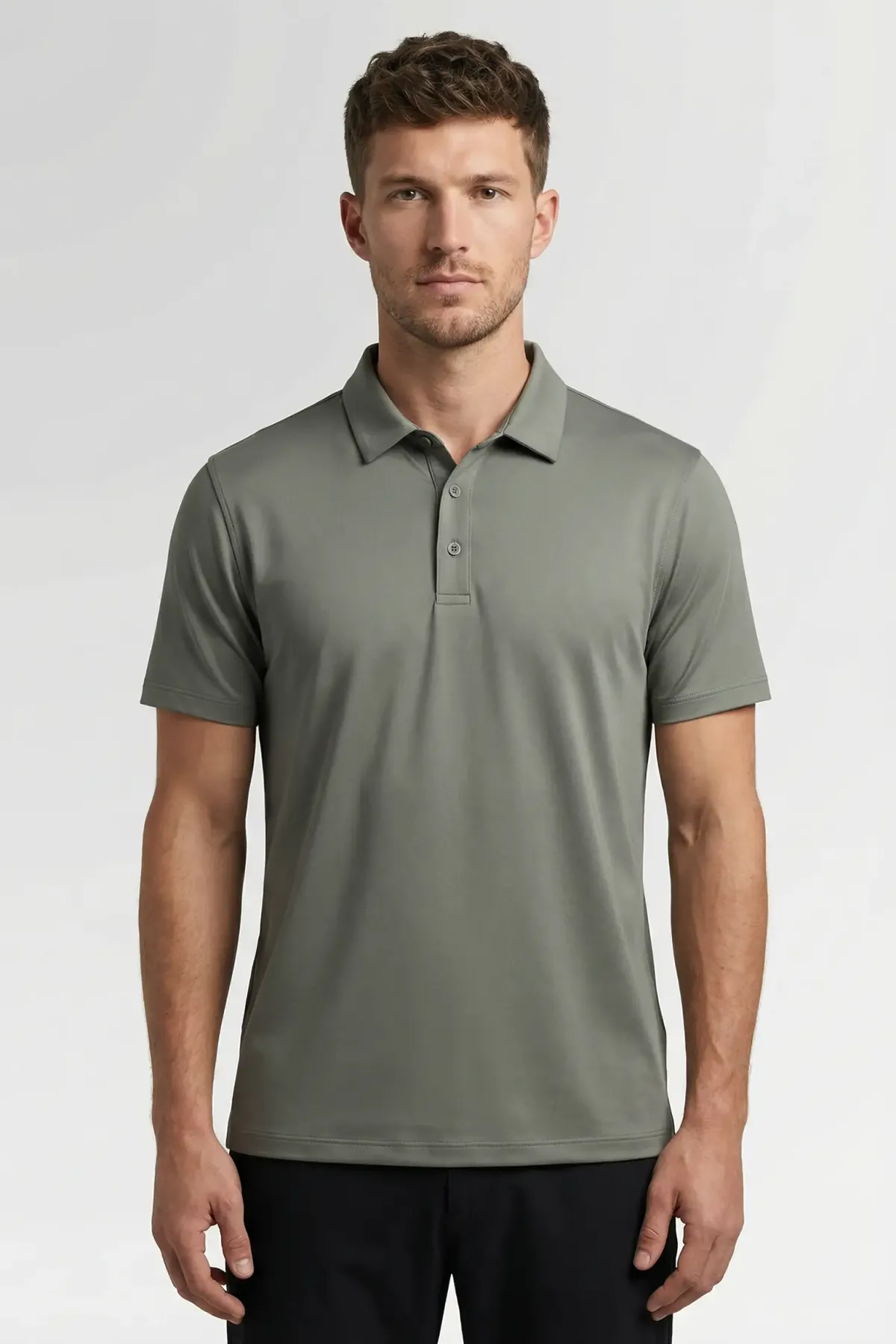 Men's Active Polo in Aluminium
