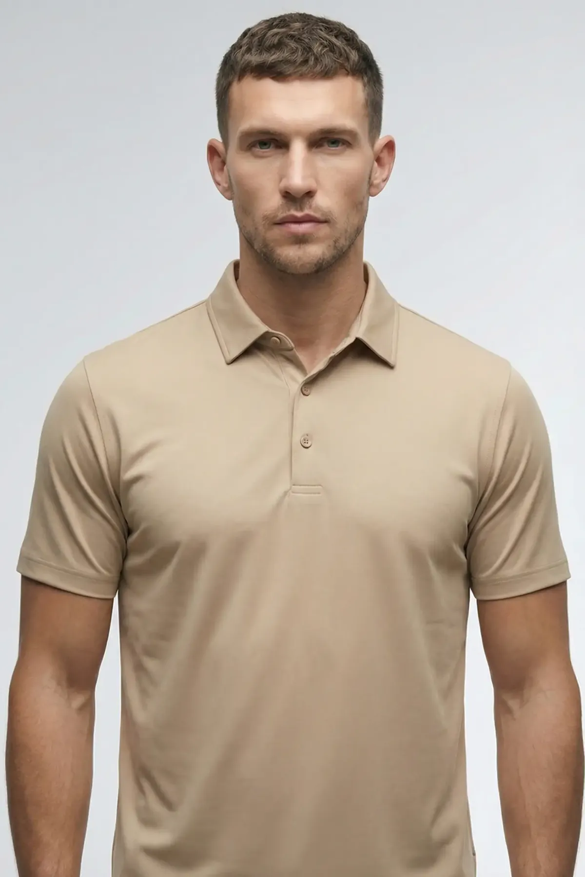 Men's Active Polo in Beige