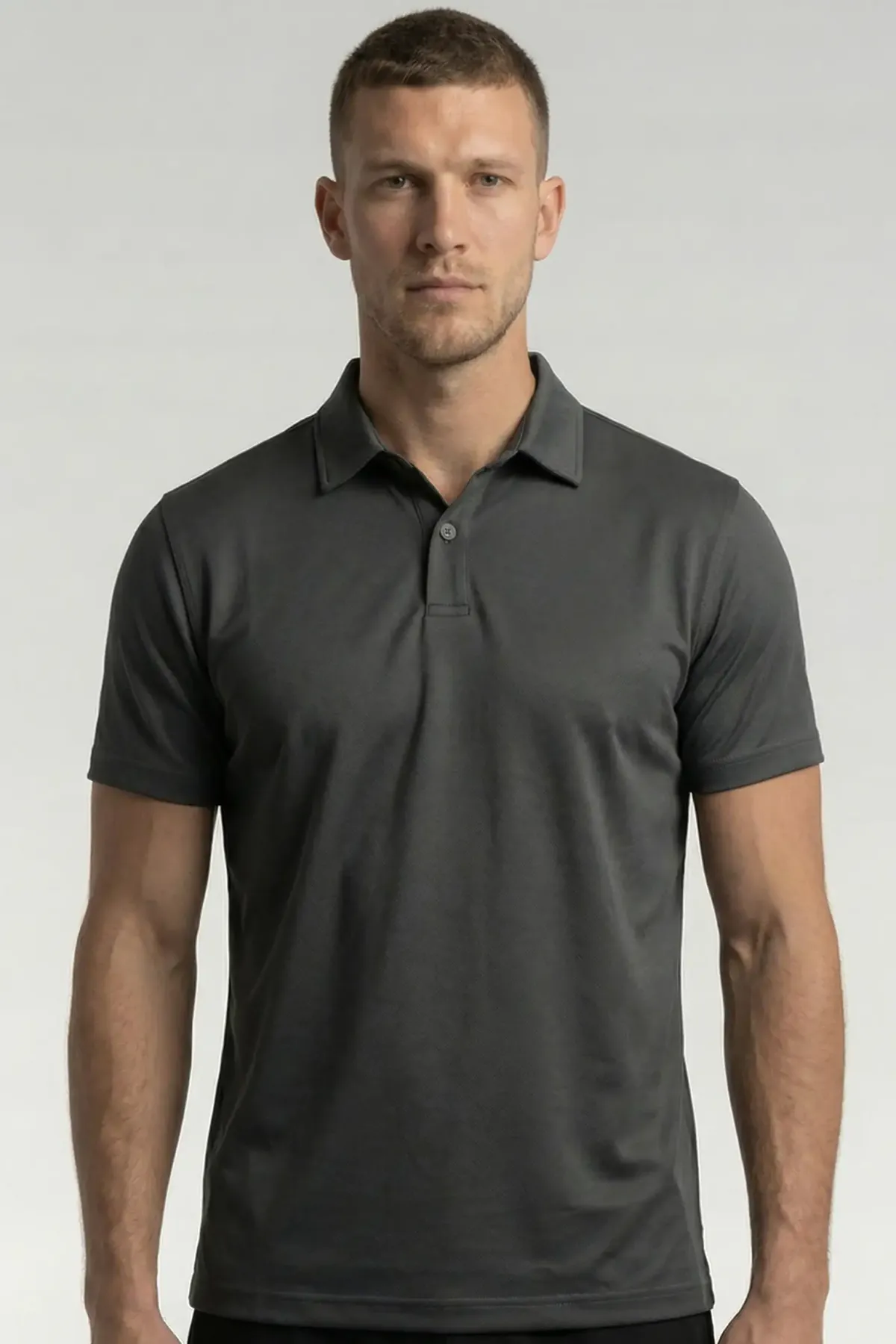 Men's Active Polo in Charcoal