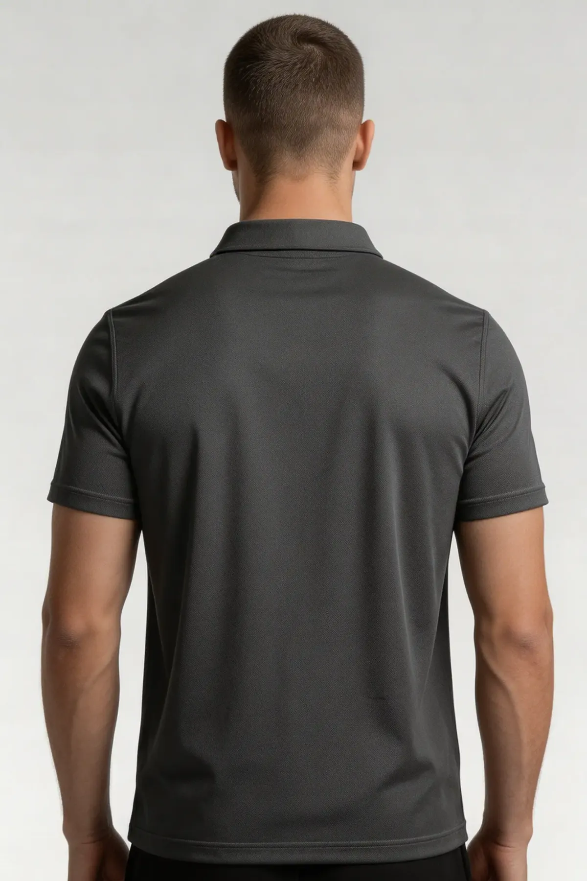 Active Polo in Charcoal, back