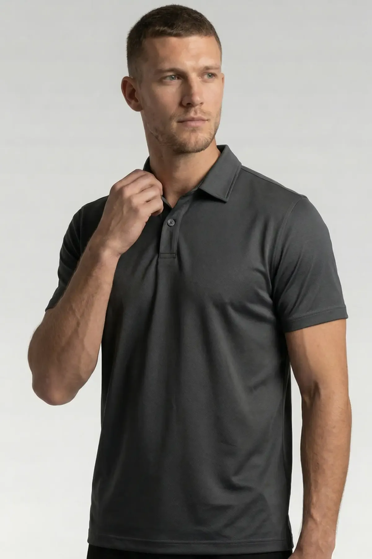 Active Polo in Charcoal