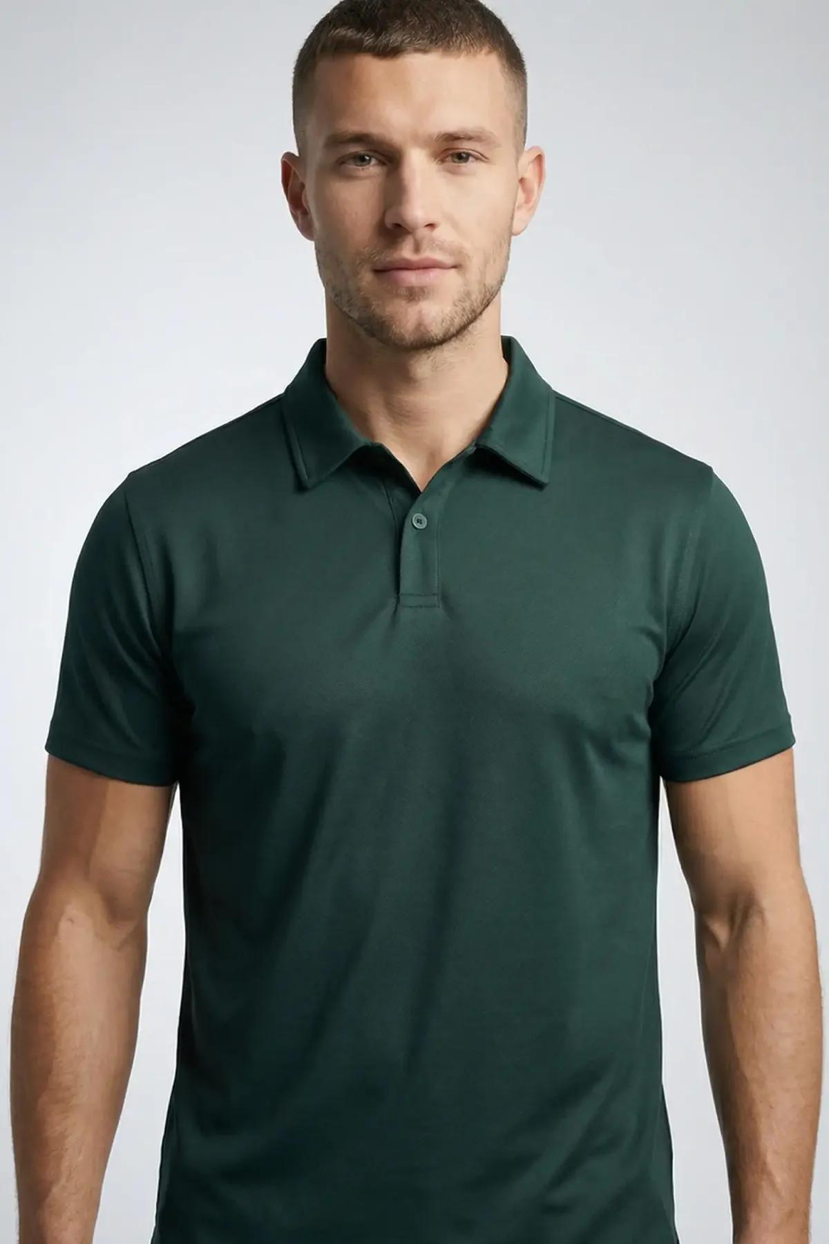 Men's Active Polo in Pine Green