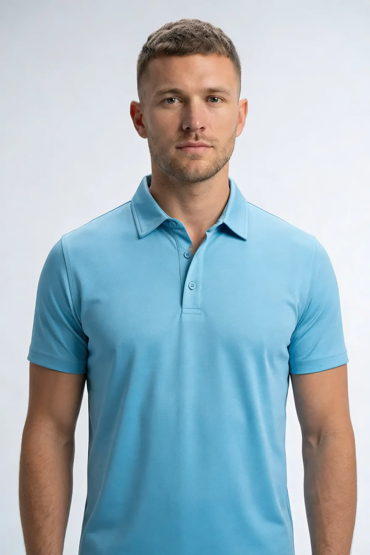 Men's Active Polo in Sky Blue