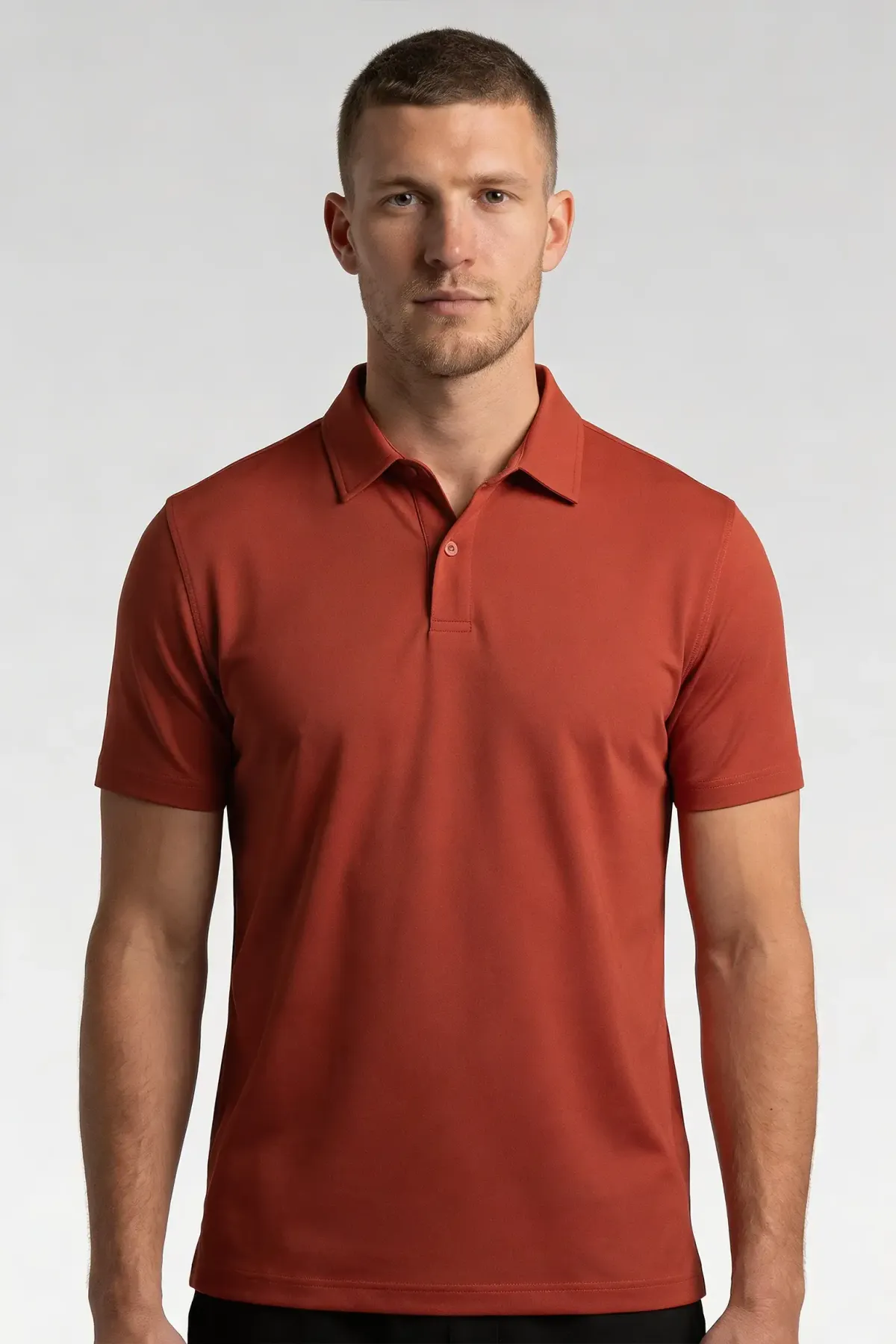 Men's Active Polo in Woody Orange