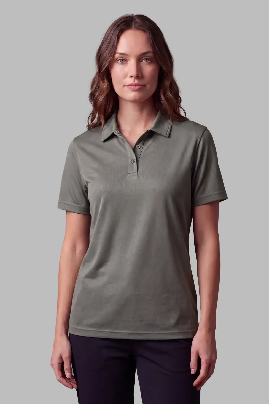 Women's Active Polo in Aluminium