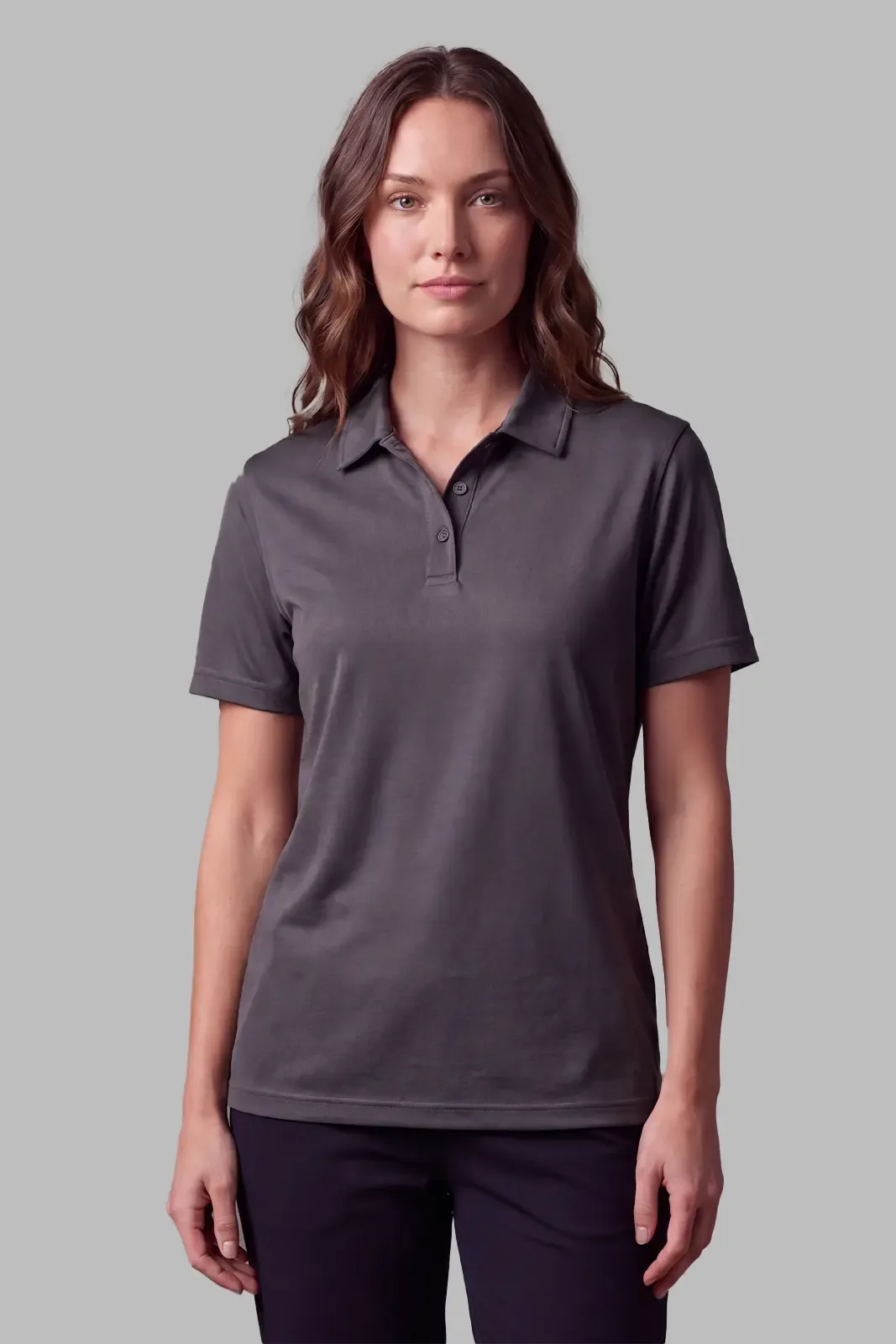Women's Active Polo in Charcoal