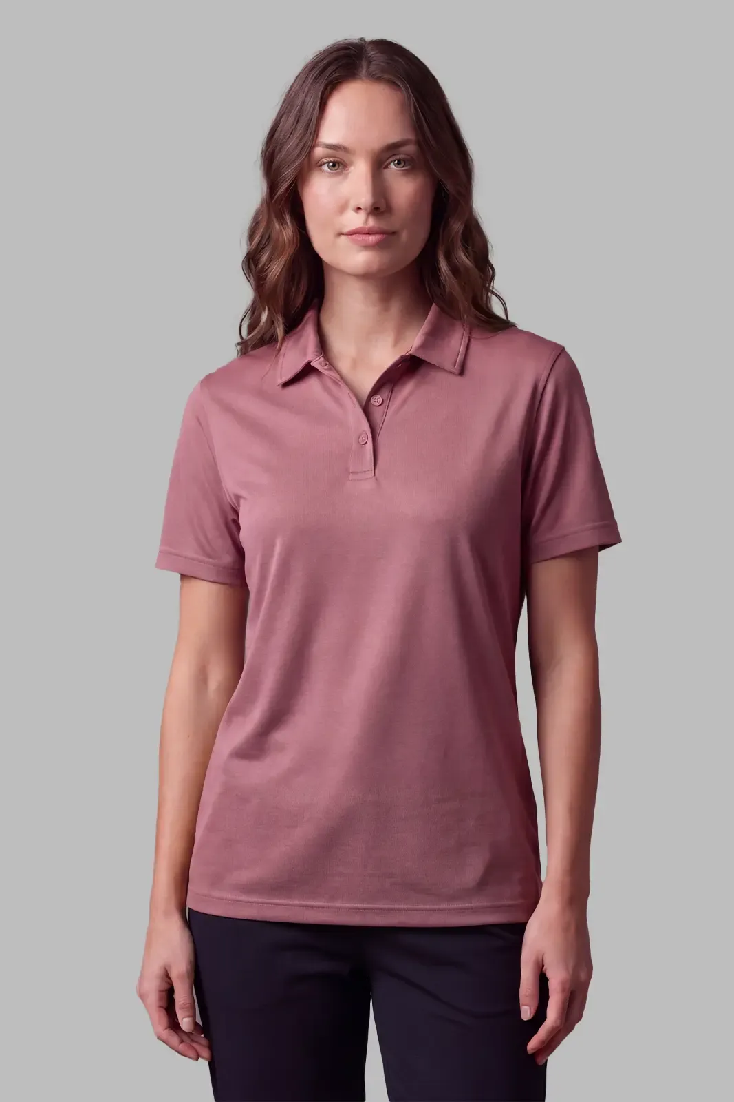Women's Active Polo in Heather Rose