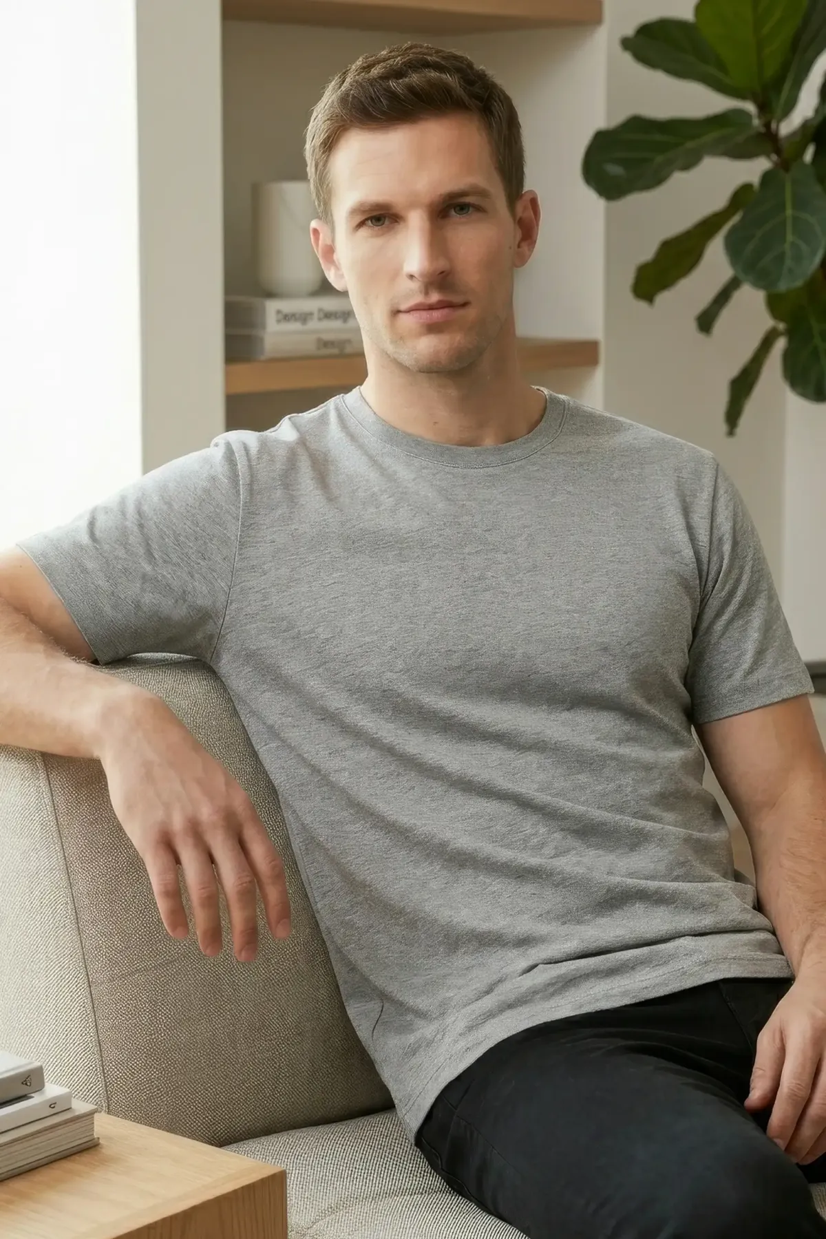 Classic Crewneck in Grey Melange