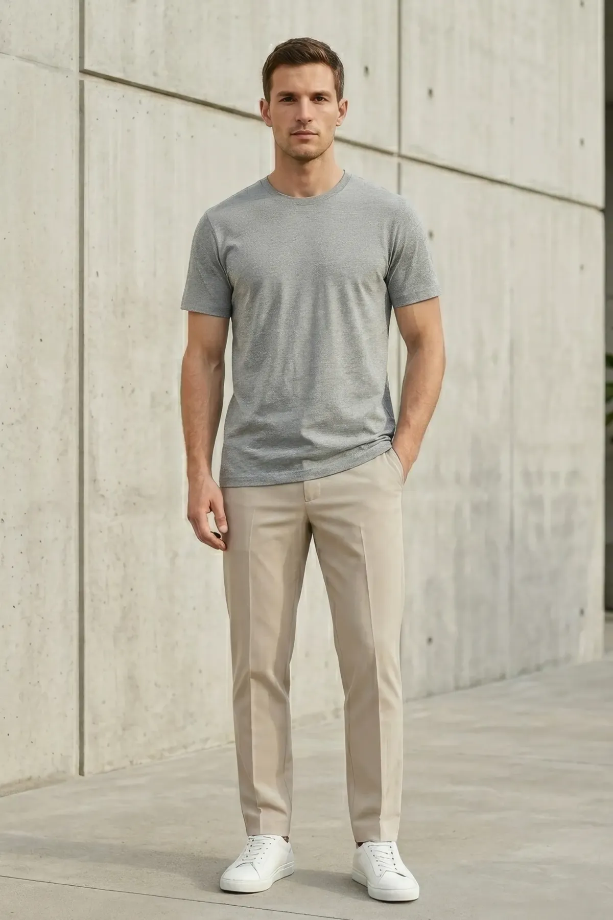Classic Crewneck in Grey Melange