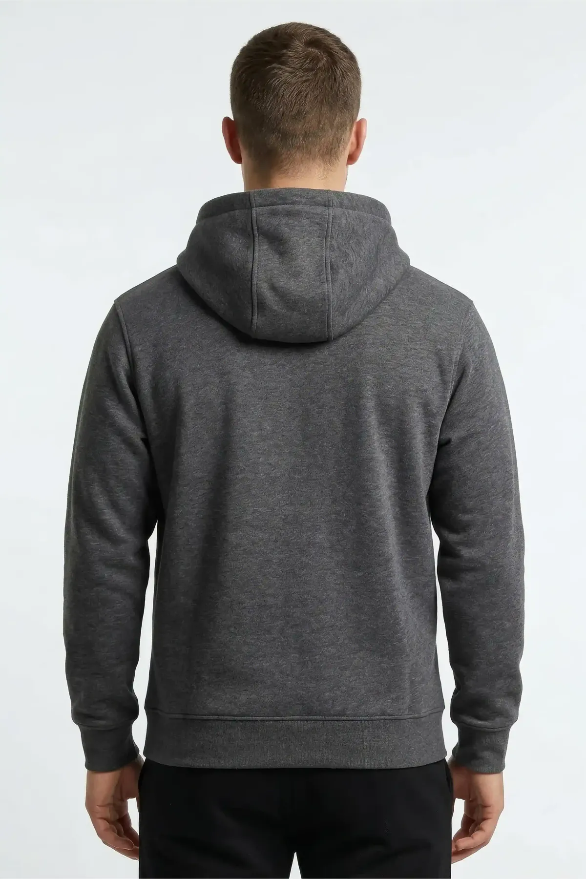 Classic Hoodie in Charcoal Melange, back