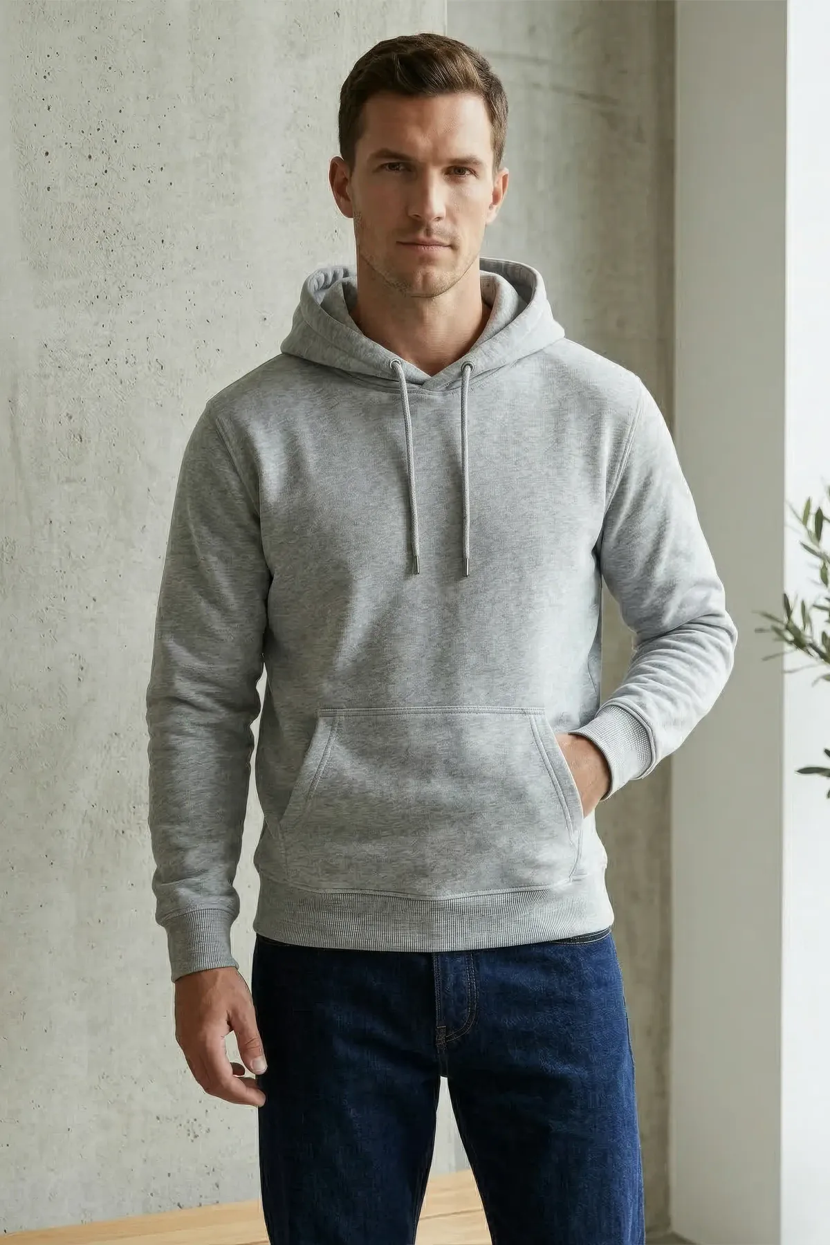 Classic Hoodie in Grey Melange