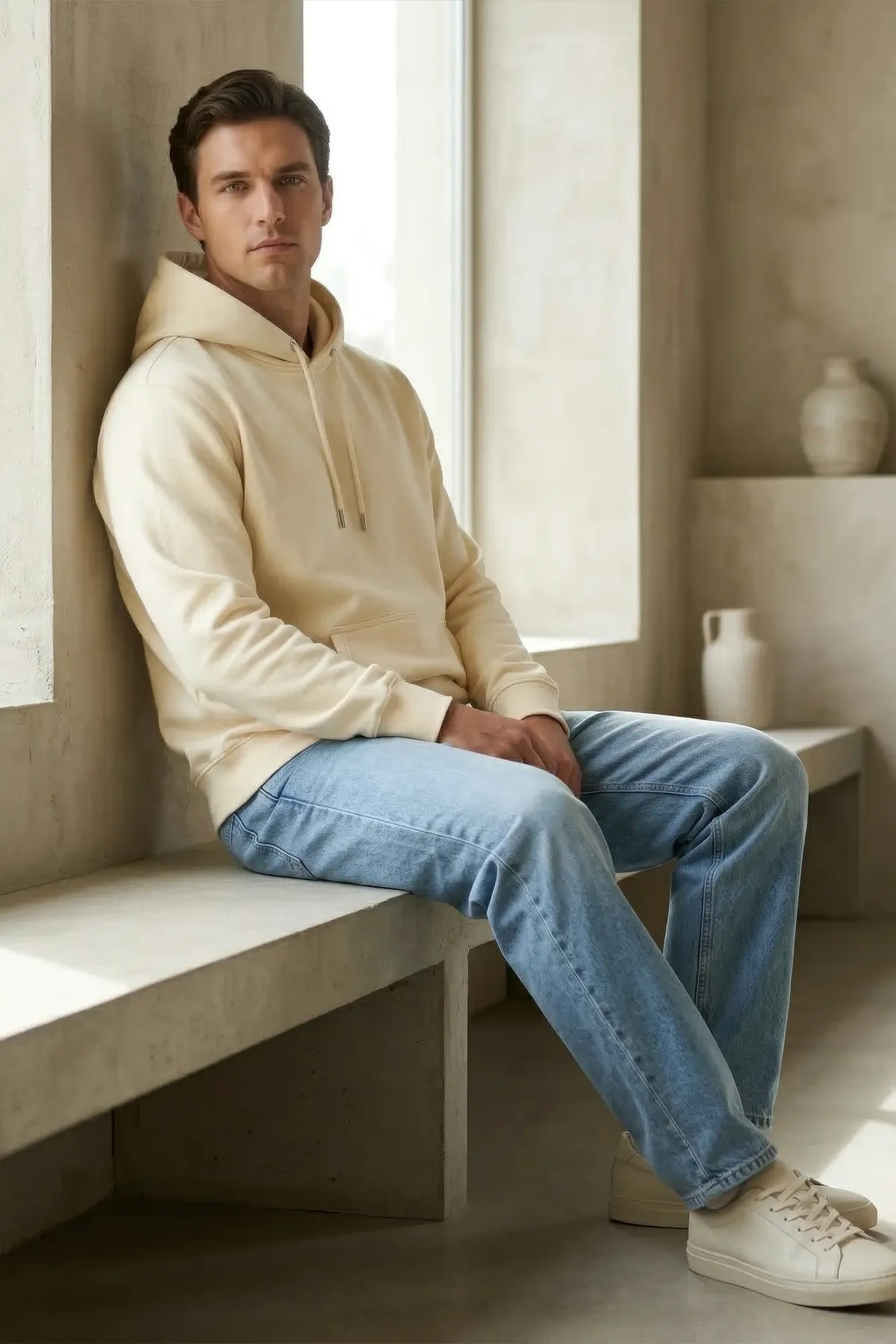 Classic Hoodie in Off White