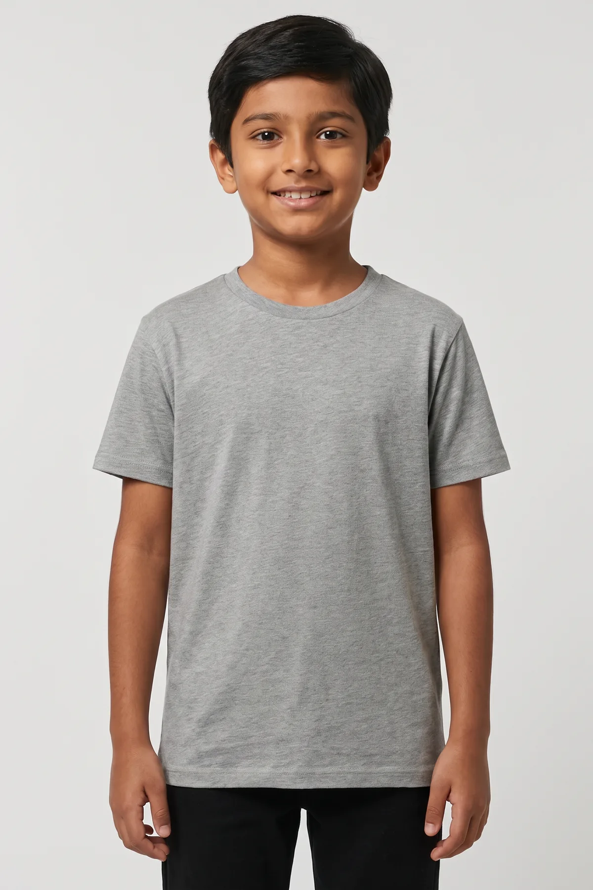 Classic Kids Crewneck Tee in Grey Melange