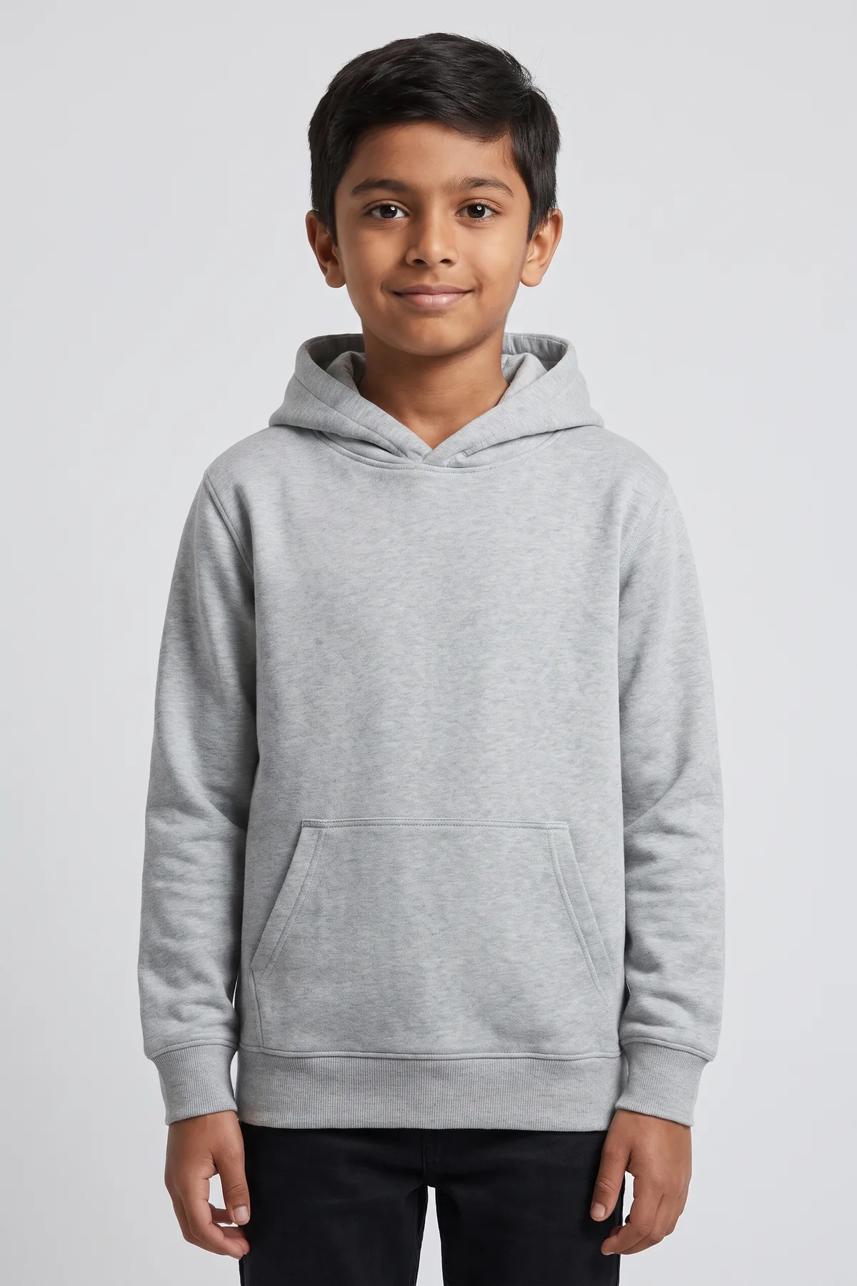 Classic Kids Hoodie in Grey Melange