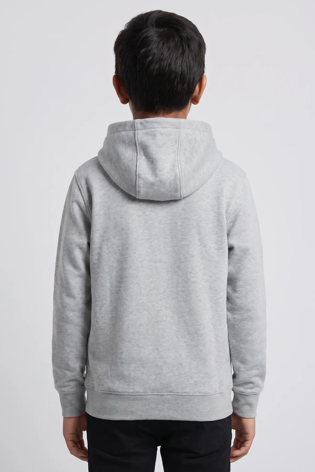 Classic Kids Hoodie in Grey Melange, back