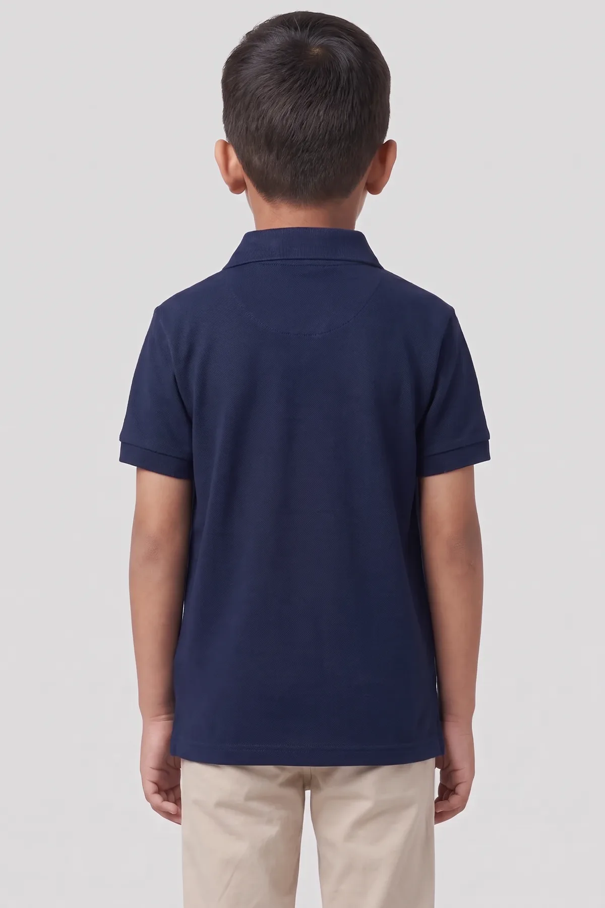 Classic Kids Polo in Navy, back