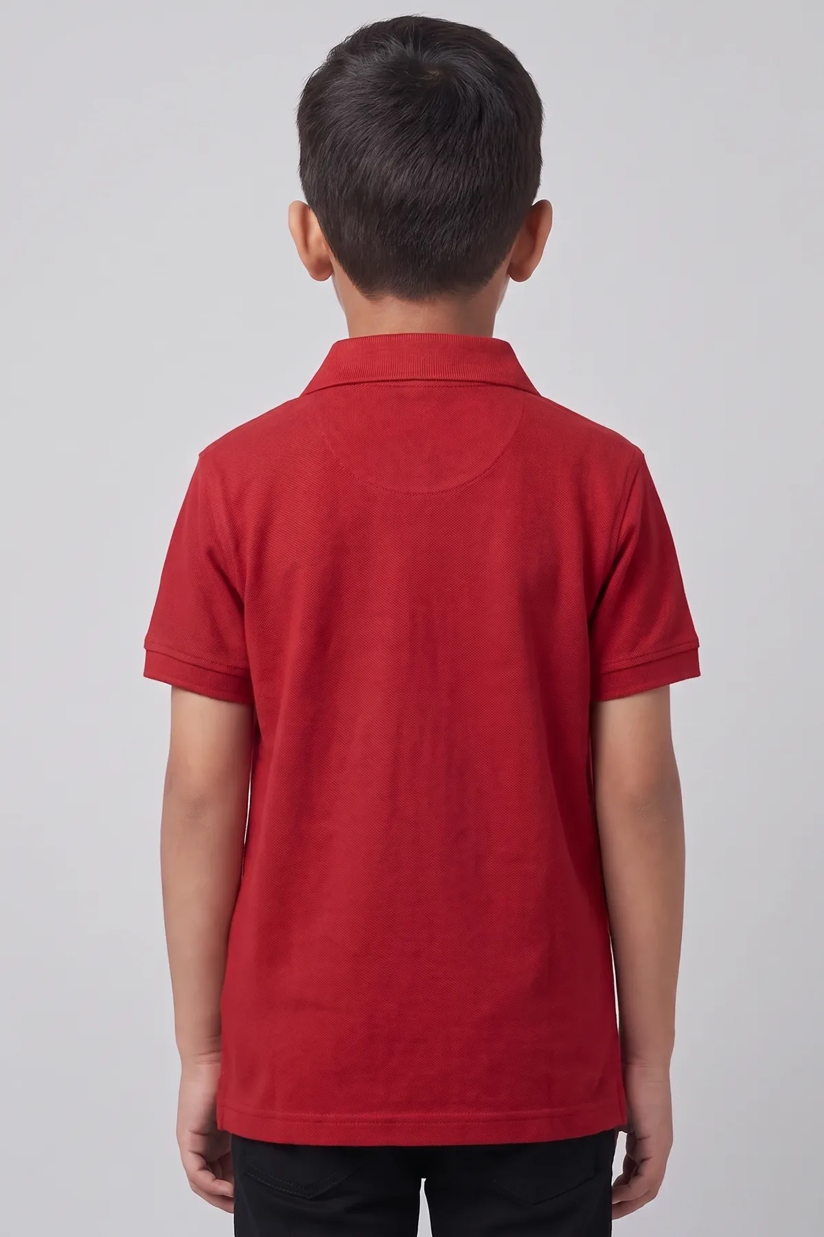 Classic Kids Polo in Red, back