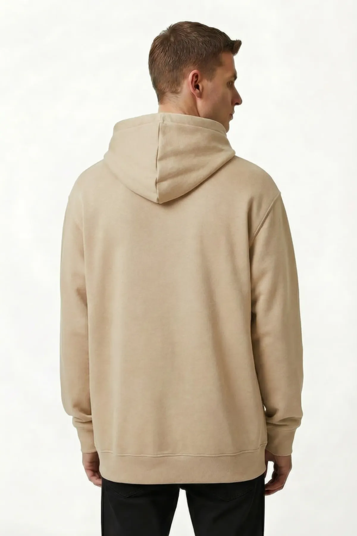 Classic Oversized Hoodie in Beige, back