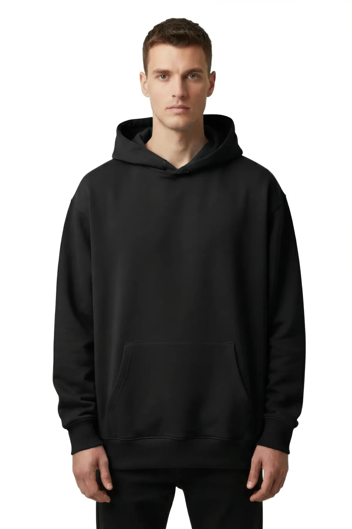 Men's Classic Oversized Hoodie in Black