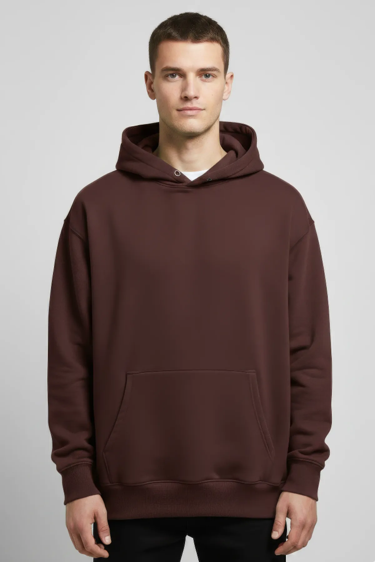 Men's Classic Oversized Hoodie in Coffee