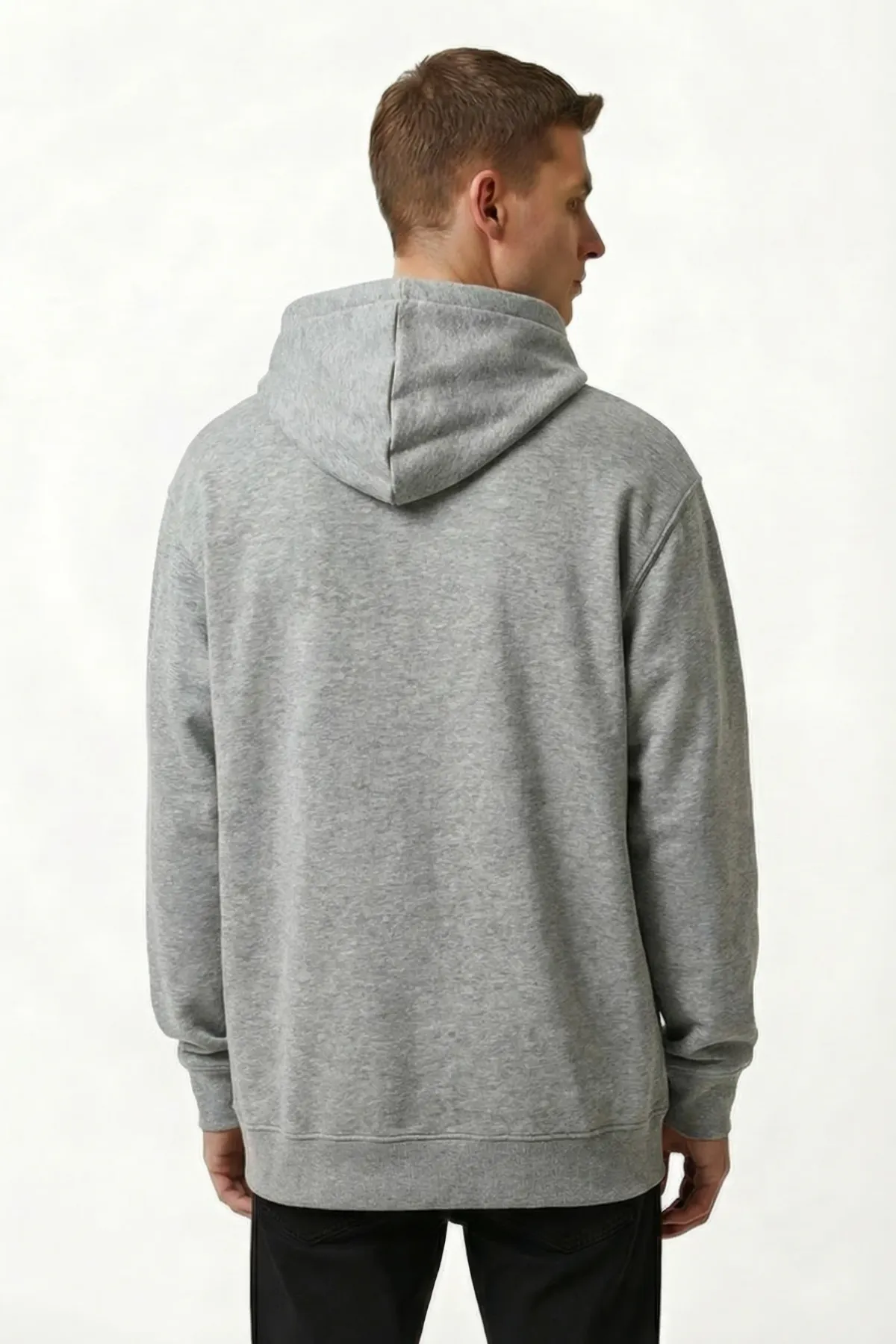 Classic Oversized Hoodie in Grey Melange, back