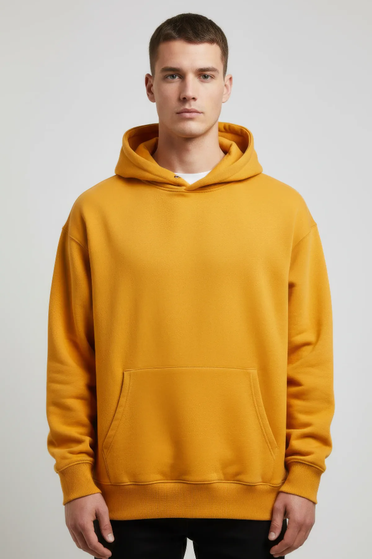 Men's Classic Oversized Hoodie in Mustard