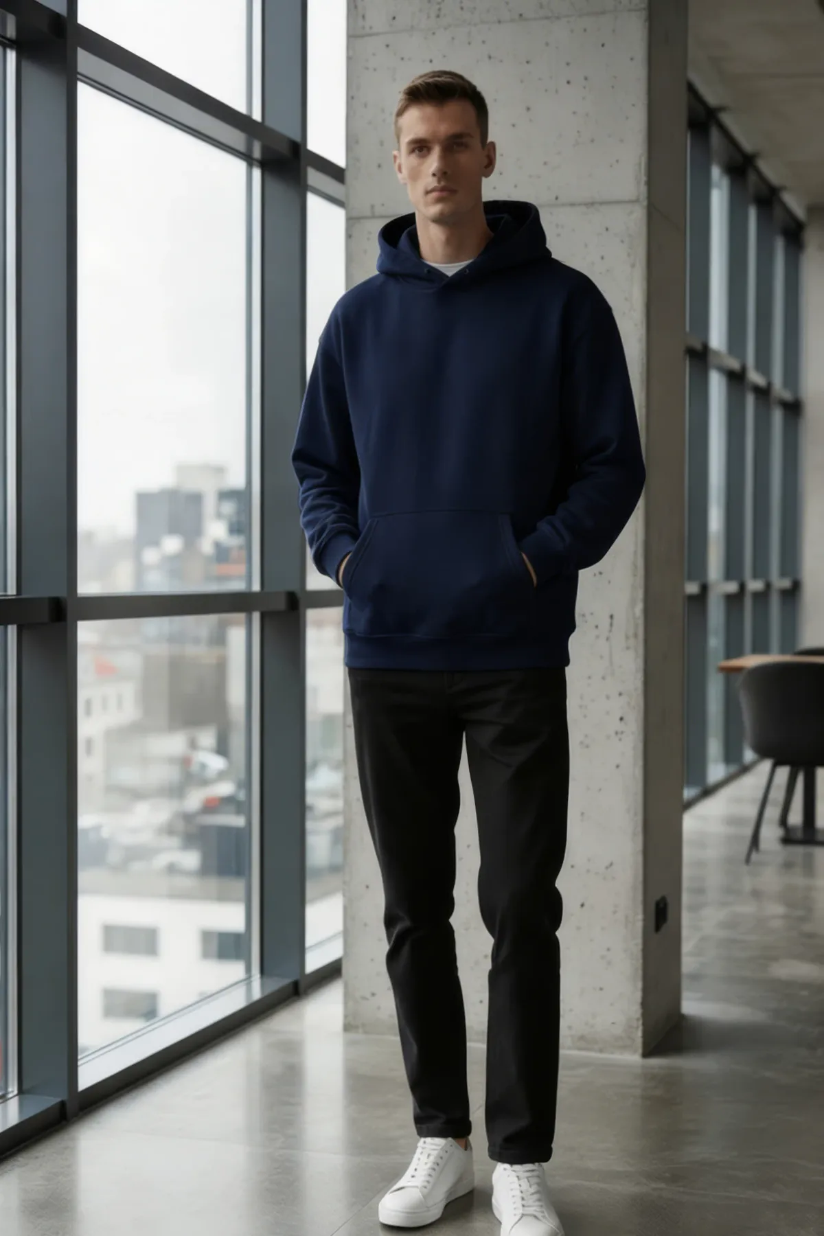 Classic Oversized Hoodie in Navy