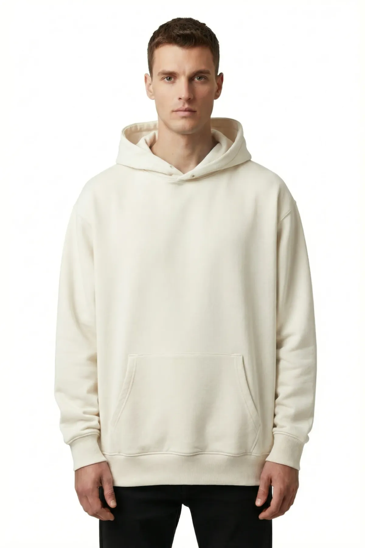 Men's Classic Oversized Hoodie in Off White