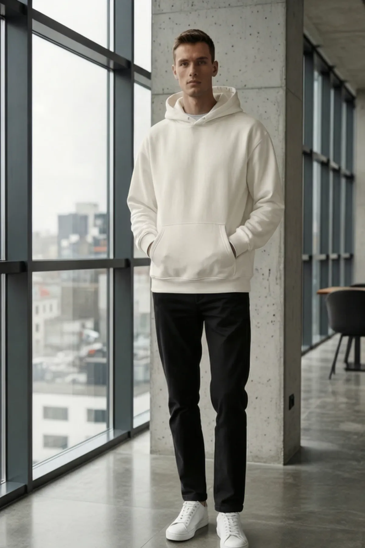 Classic Oversized Hoodie in Off White