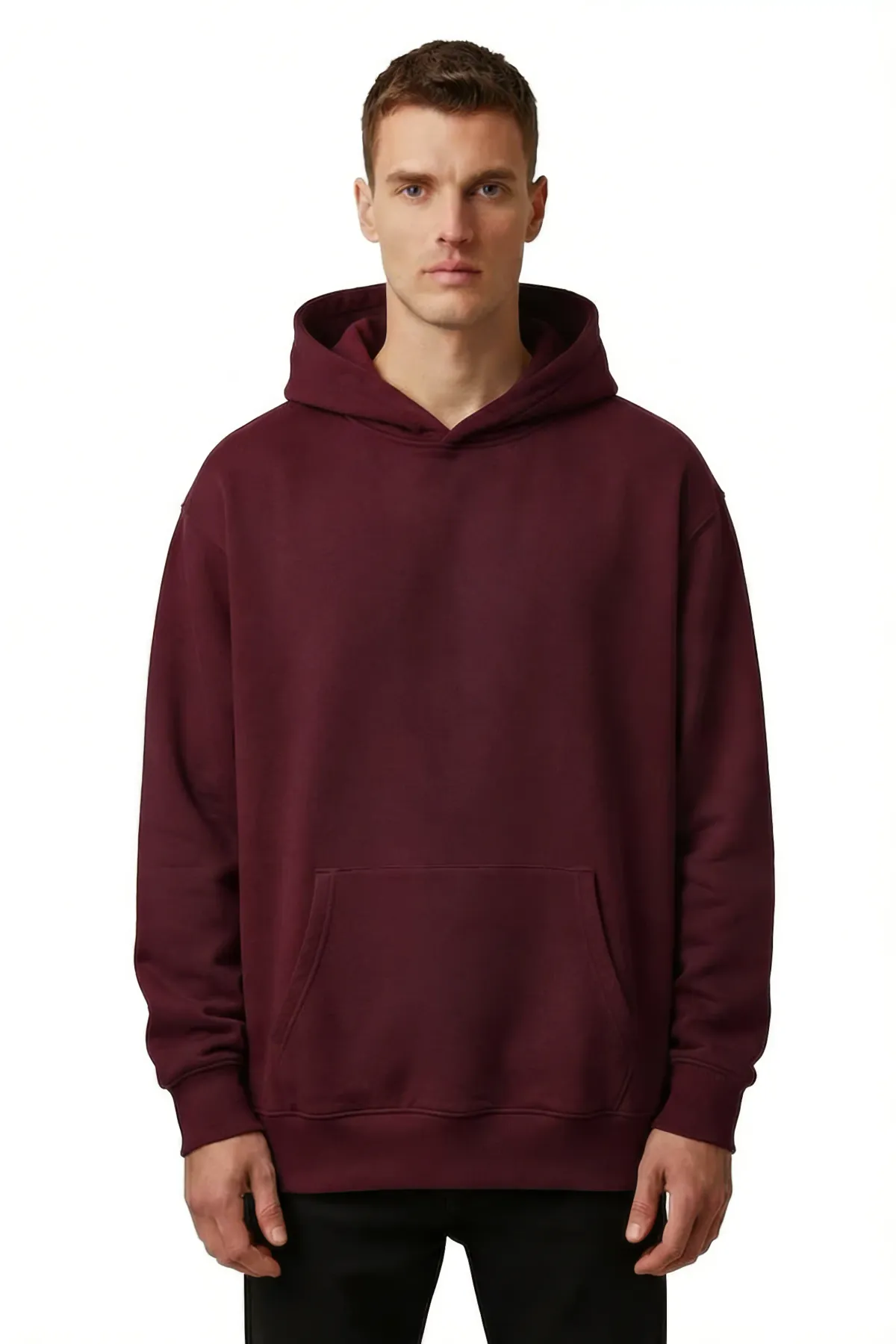 Men's Classic Oversized Hoodie in Wine