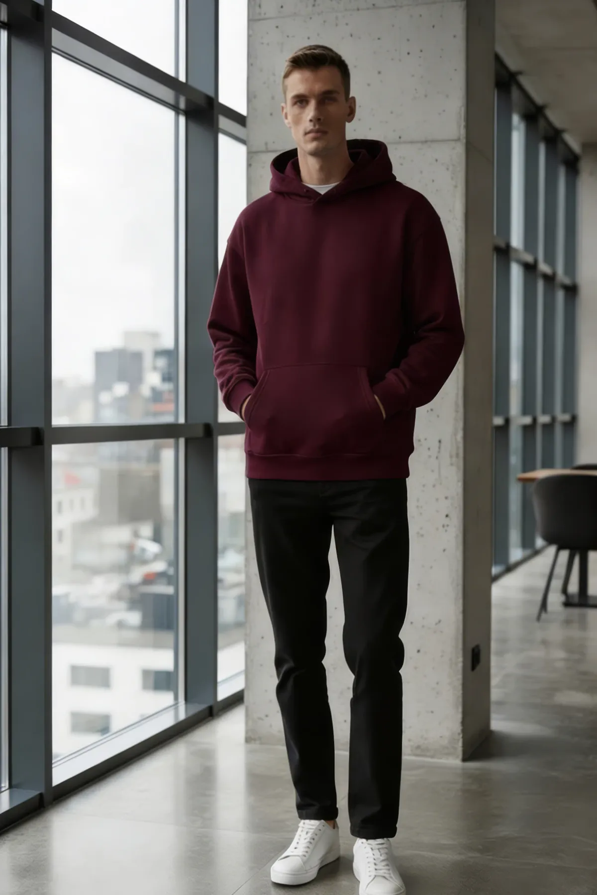 Classic Oversized Hoodie in Wine