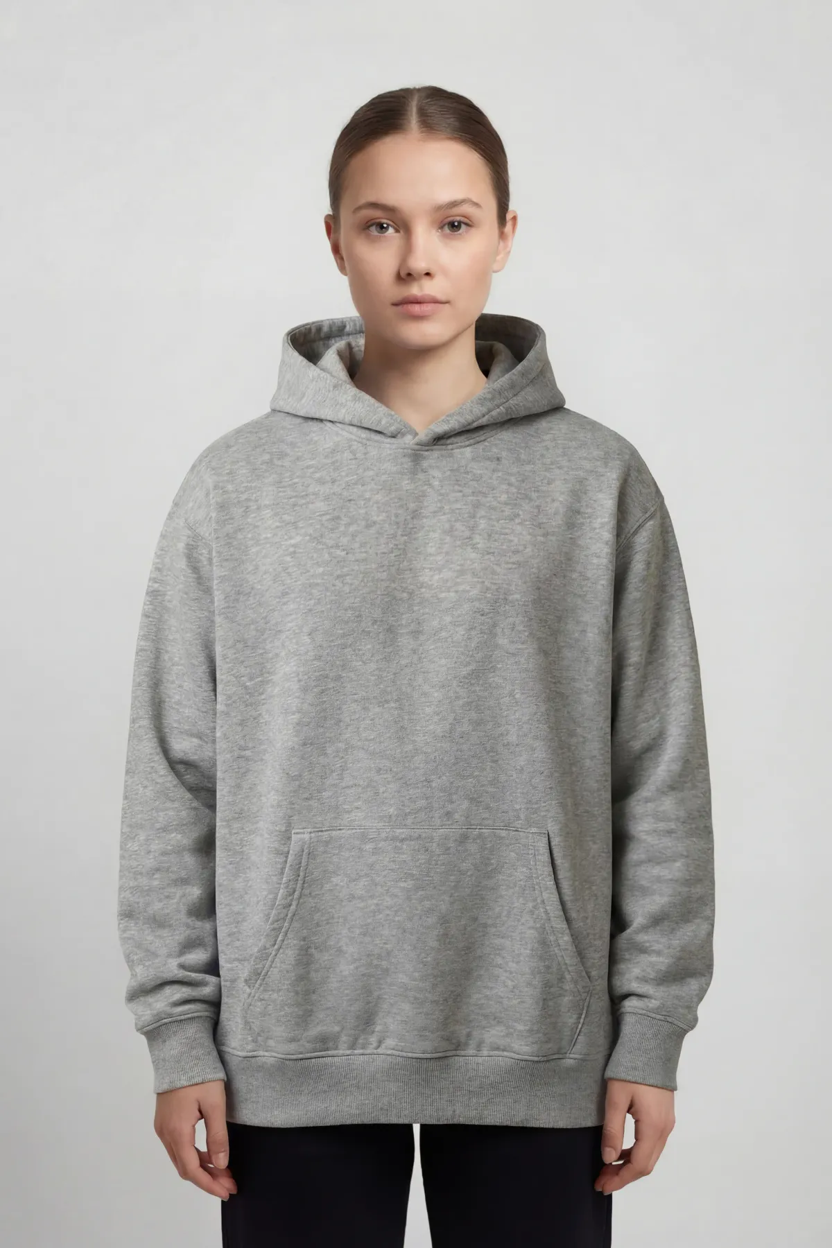 Women's Classic Oversized Hoodie in Grey Melange