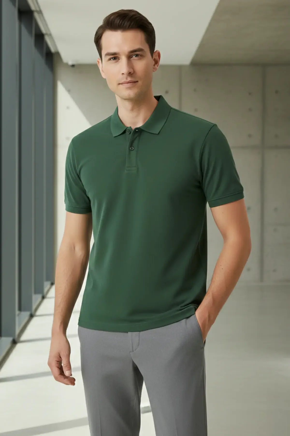 Classic Polo in Bottle Green