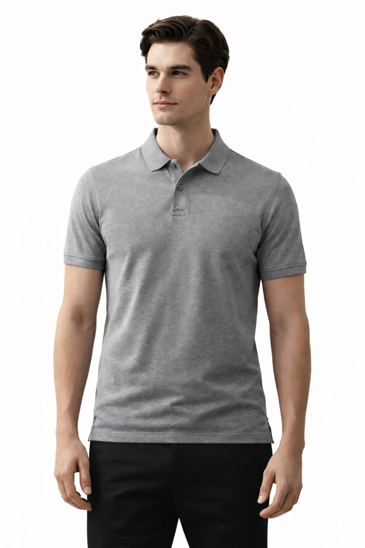 Men's Classic Polo in Grey Melange