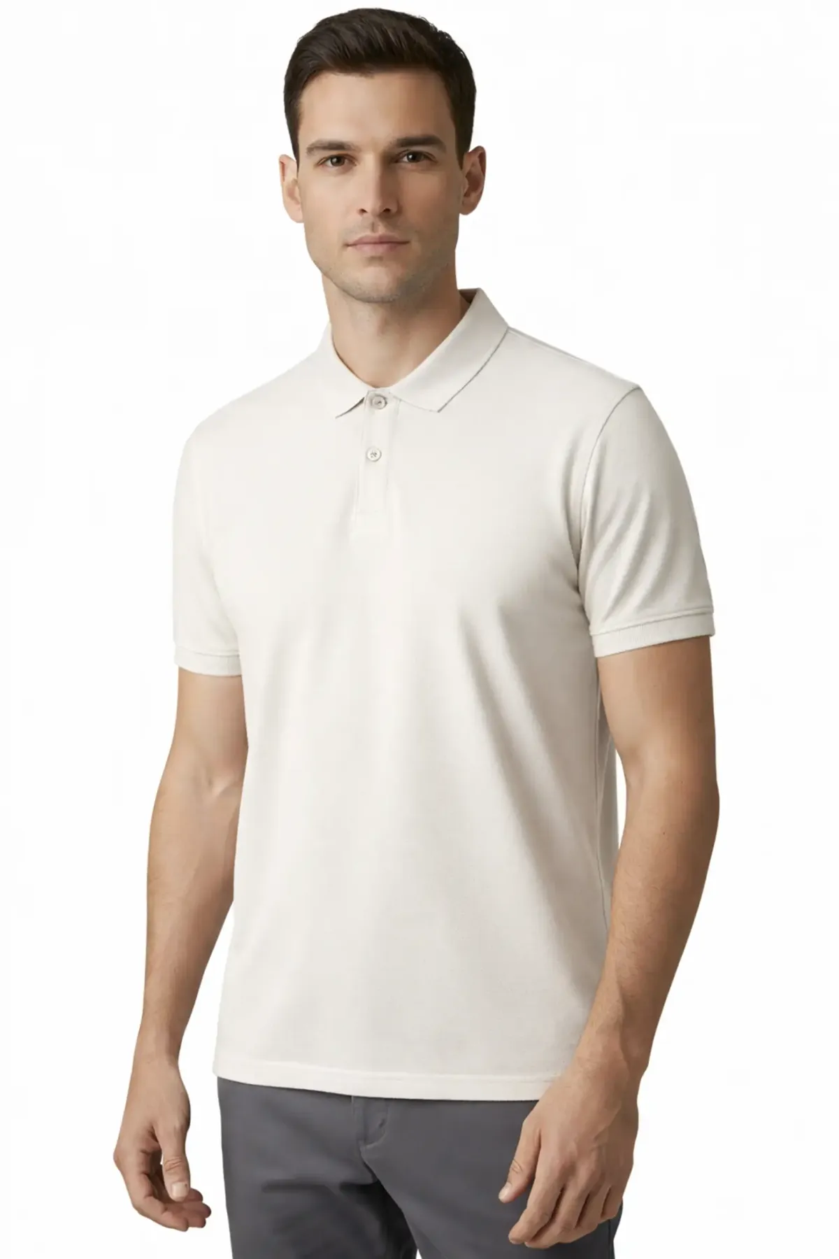 Men's Classic Polo in Off White