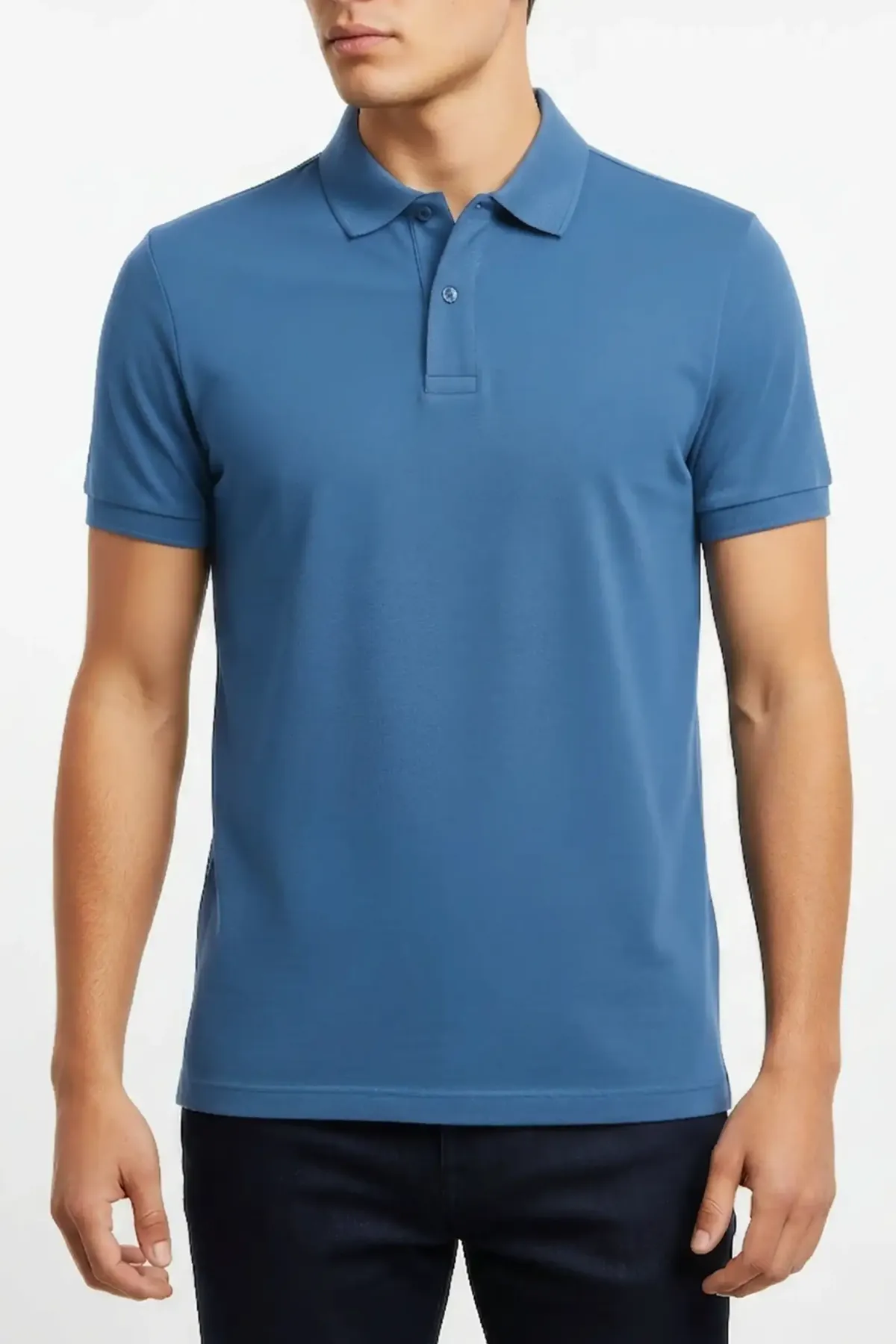 Men's Classic Polo in Steel Blue