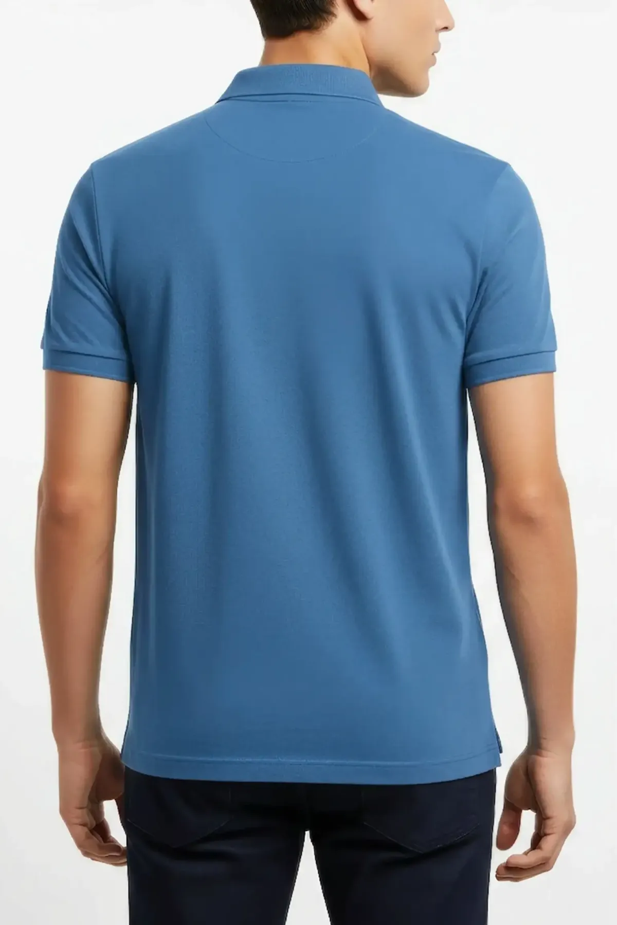 Classic Polo in Steel Blue, back