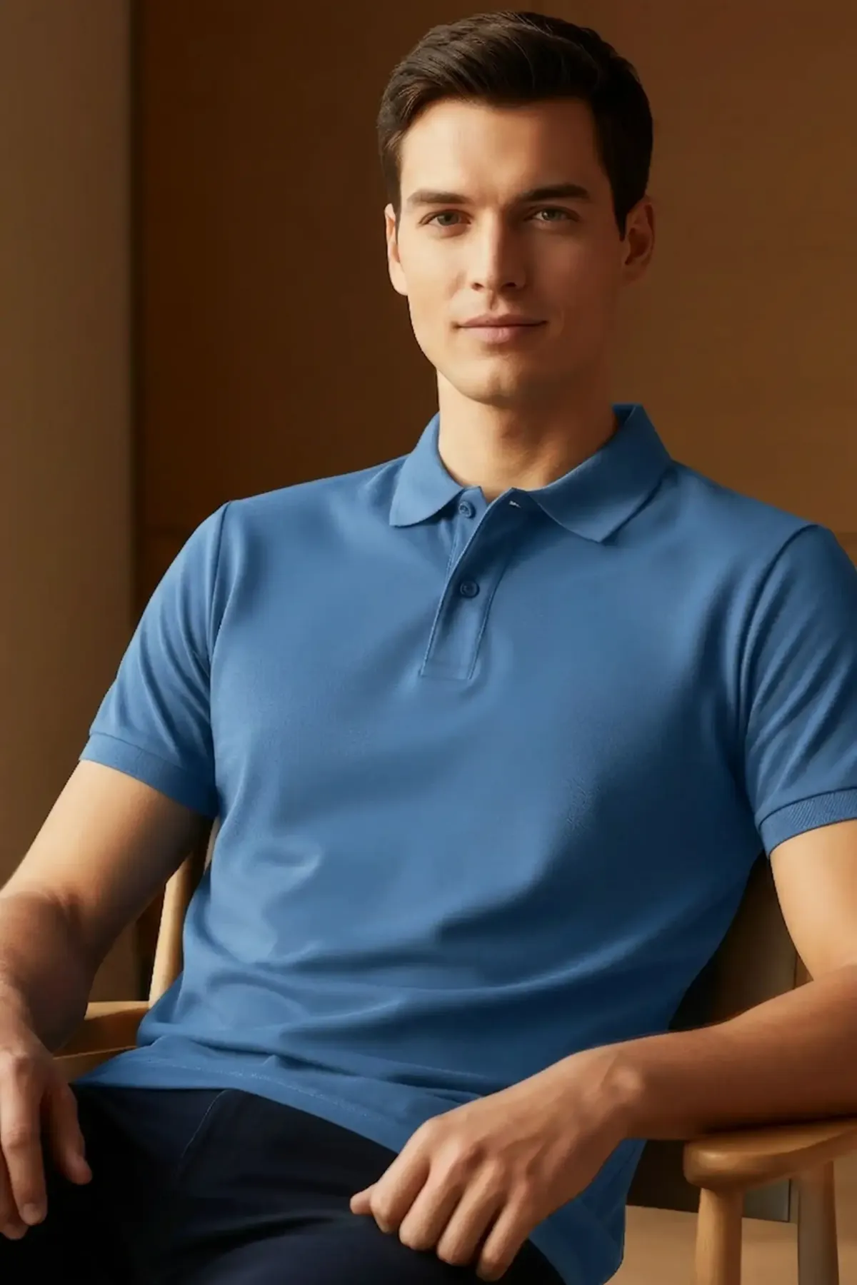 Classic Polo in Steel Blue