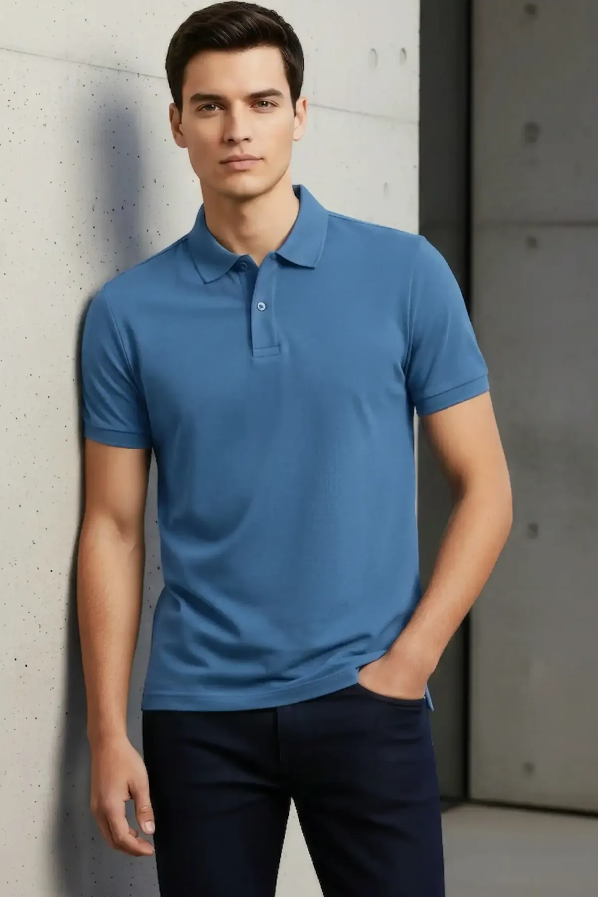 Classic Polo in Steel Blue